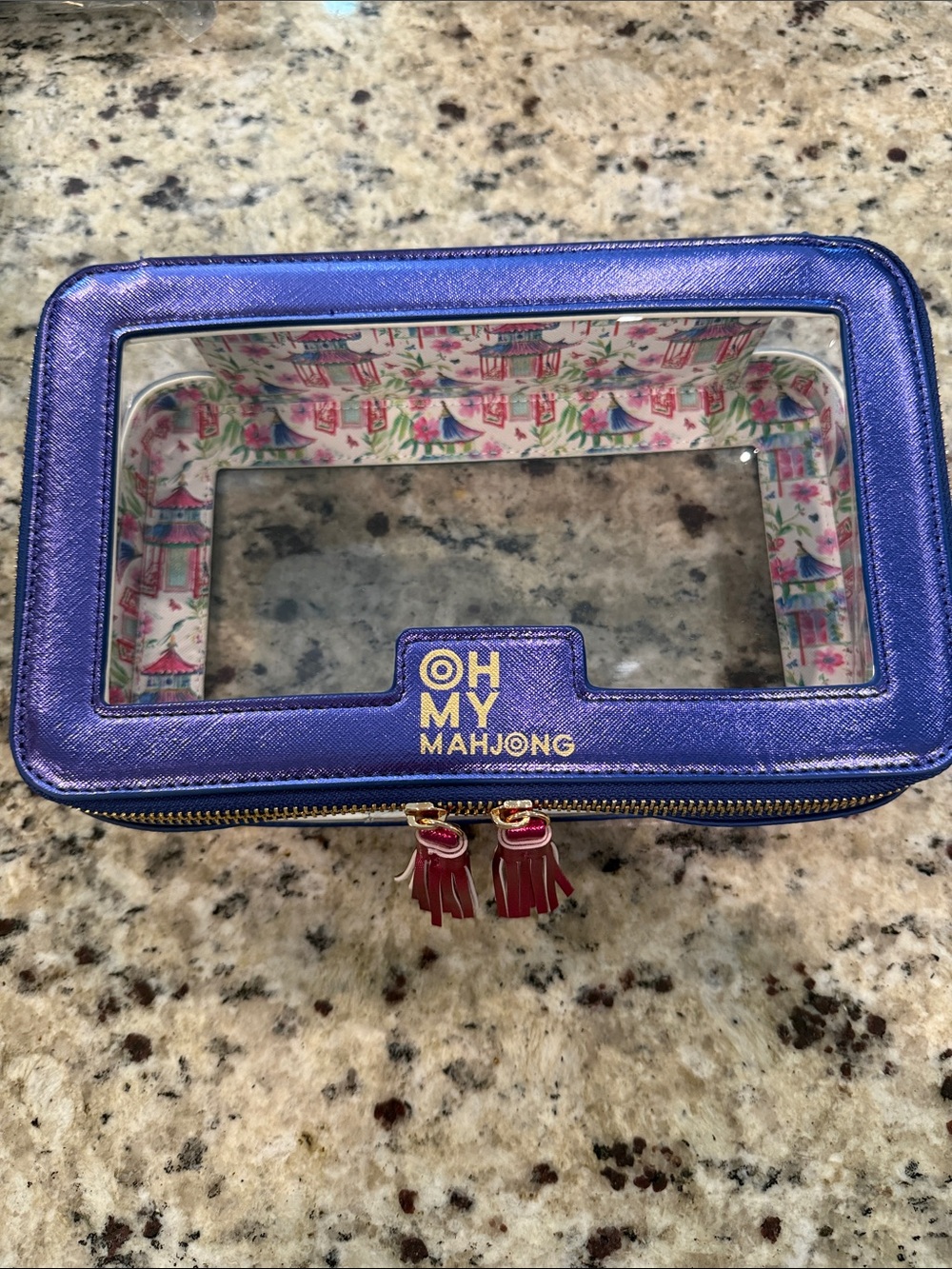 OMM Purple metallic Clear-Top Case with Gold Logo